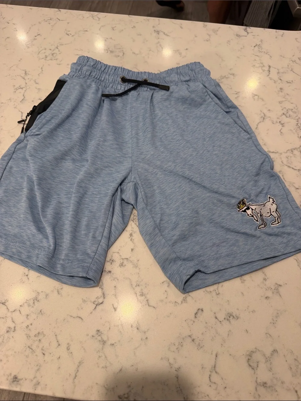 Kids GOAT USA Athletic Shorts with Drawstring, 3 Pair, Sz M